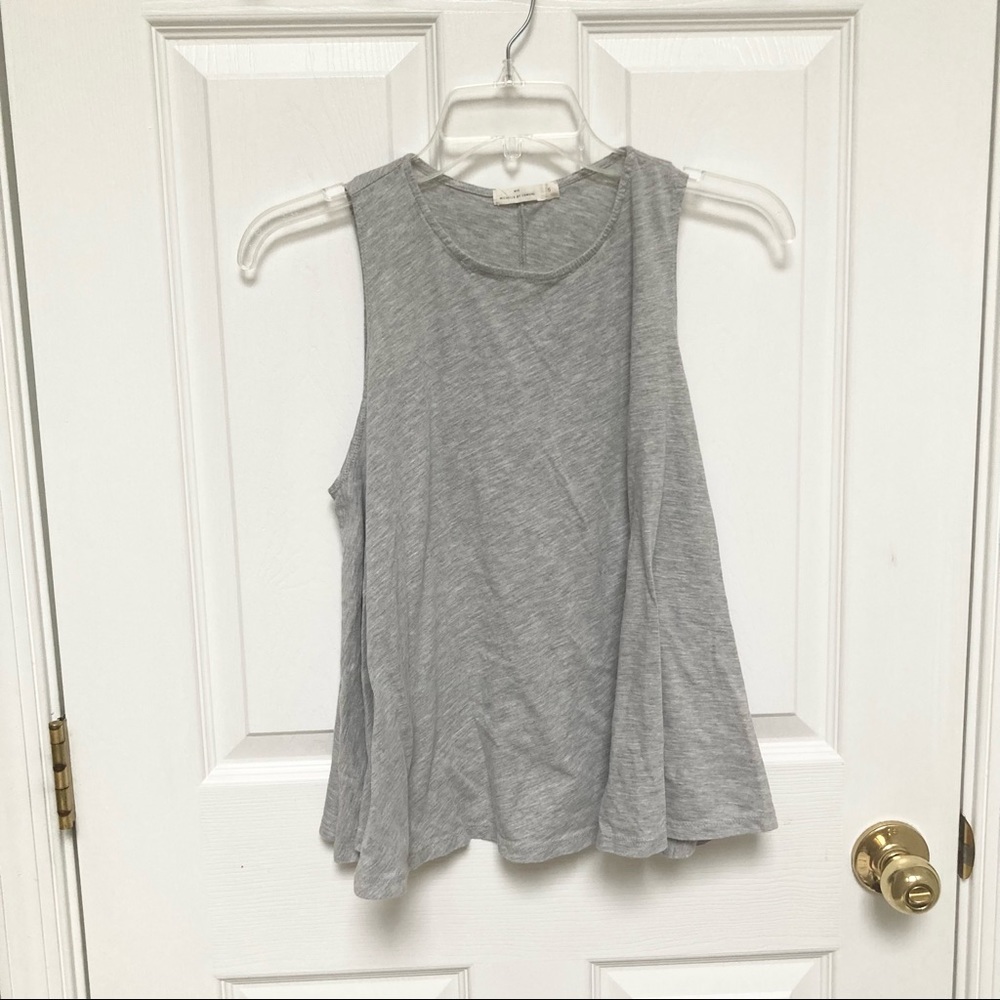 m//c michelle by comune womens s grey flowy tank top norman cotton blend